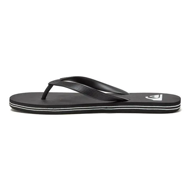 Alt view image 3 of 5 - Molokai Flip Flops for Men, Athletic Mens Sandals, Size 6 to 16 Thong Mens Slides, Black/Black/White, 14