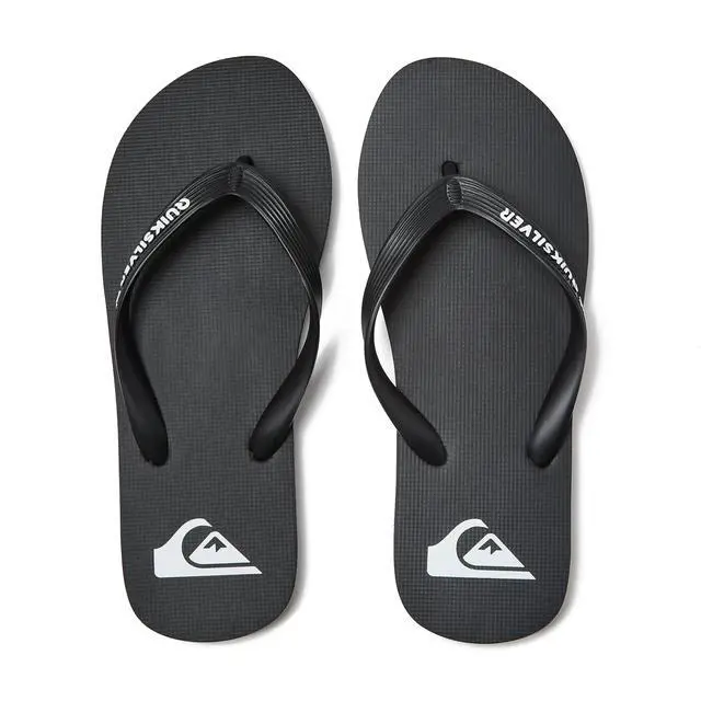 Alt view image 4 of 5 - Molokai Flip Flops for Men, Athletic Mens Sandals, Size 6 to 16 Thong Mens Slides, Black/Black/White, 14