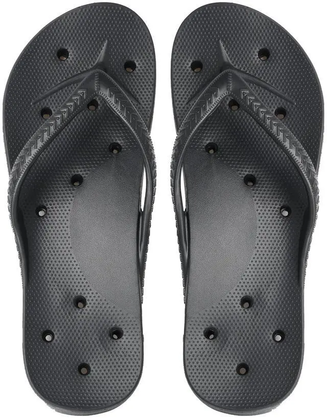 Alt view image 6 of 7 - Shower Shoes for Men & Women, Non-Slip Slippers Quickly Drying Sandals, Arch Support Flip Flops for Beach Pool Bath Gym College Dorm,Black