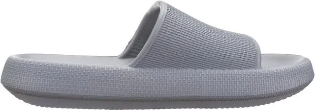 Alt view image 3 of 6 - Women's Slides Cushioned 7.5-8.5 Thick Slippers Home Wear Grey