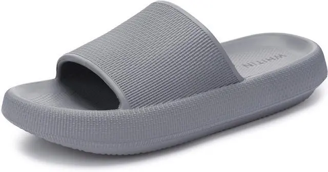 Main image of Women's Slides Cushioned 7.5-8.5 Thick Slippers Home Wear Grey