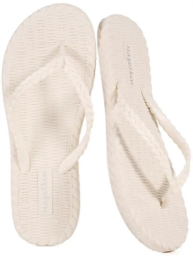 Main image of Womens Soft Beach Shower Bath Flip Flops Sandals Beige US8