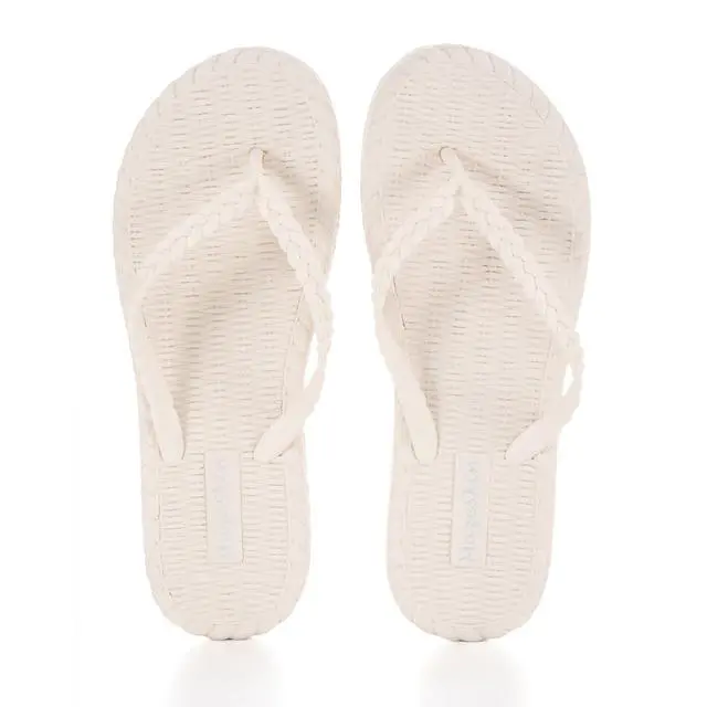 Alt view image 4 of 6 - Womens Soft Beach Shower Bath Flip Flops Sandals Beige US8