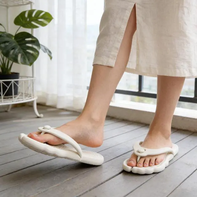 Alt view image 2 of 6 - Waterproof Foldable Flip Flops for Women Men Lightweight Non-Slip Shower & Travel Slippers, Beach Sandals for Pool and Camp