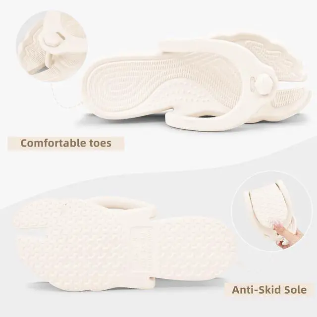 Alt view image 4 of 6 - Waterproof Foldable Flip Flops for Women Men Lightweight Non-Slip Shower & Travel Slippers, Beach Sandals for Pool and Camp