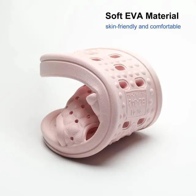 Alt view image 4 of 7 - Shower Shoes Quick Dry Non-Slip Bathroom Slippers for Men Women Dorm Home Slides Pink Size 6.5-7 Women/5.5-6 Men