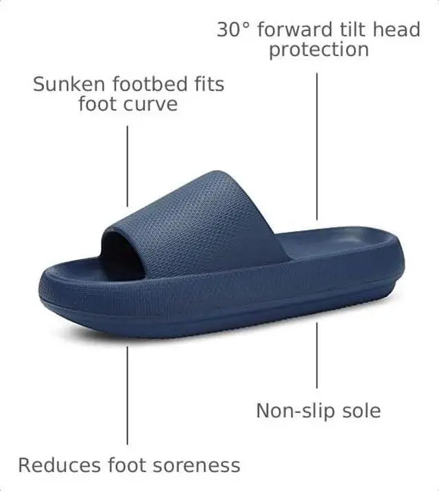 Alt view image 3 of 7 - Slides for Women Men Pillow Slippers Non-Slip Soft Cloud Sandals