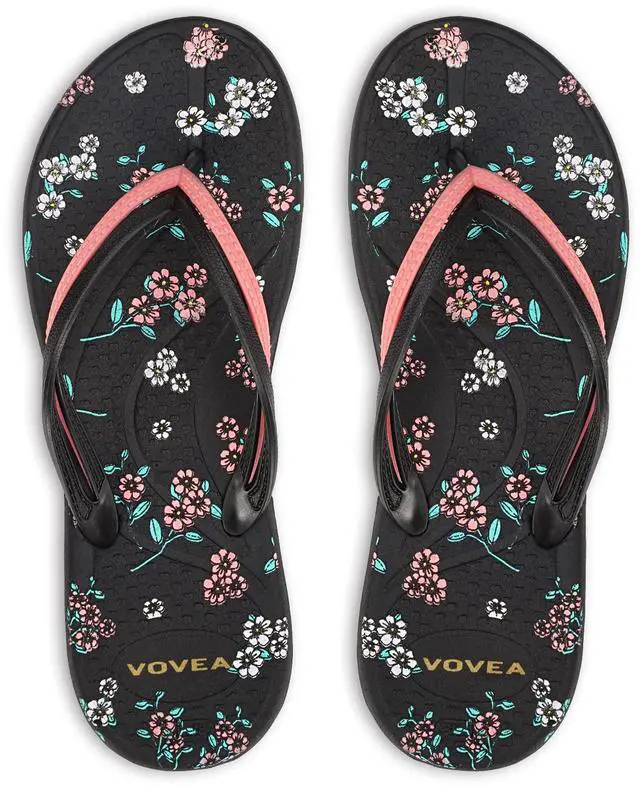 Main image of Flip Flops For Women Non-Slip Bathroom Shower Shoes Cushion foam Indoor and Outdoor Sandals,Black US 7