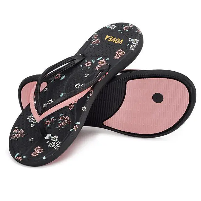 Alt view image 5 of 7 - Flip Flops For Women Non-Slip Bathroom Shower Shoes Cushion foam Indoor and Outdoor Sandals,Black US 7