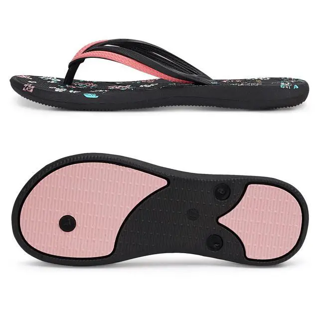 Alt view image 6 of 7 - Flip Flops For Women Non-Slip Bathroom Shower Shoes Cushion foam Indoor and Outdoor Sandals,Black US 7