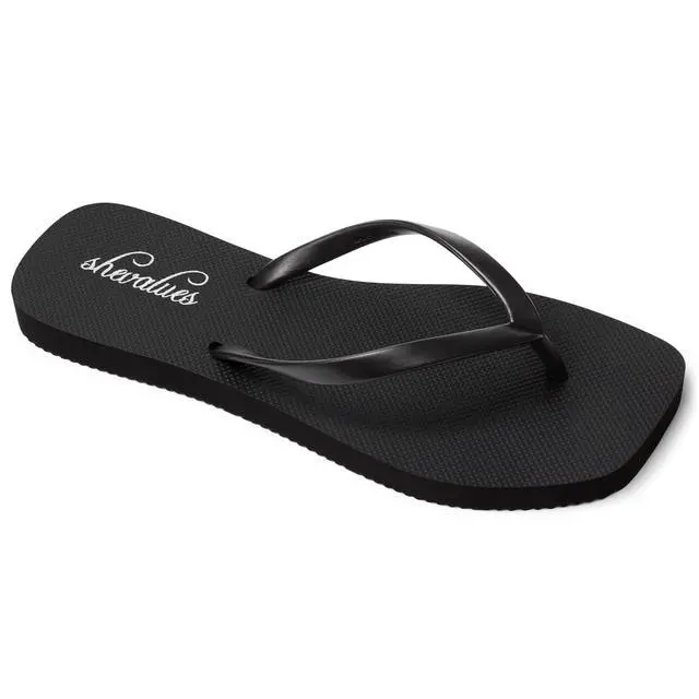 Alt view image 4 of 7 - Slim Square Toe Flip Flops for Women with Comfortable Yoga Mat
