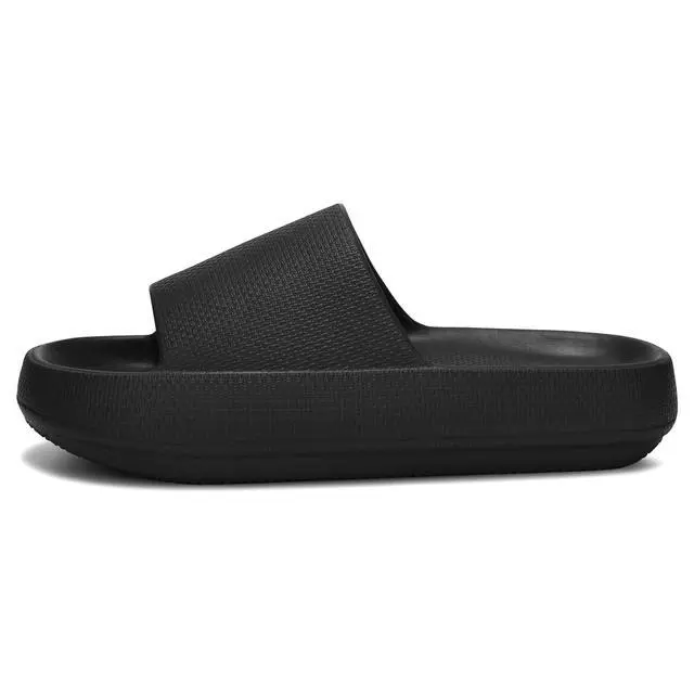 Alt view image 3 of 7 - Slides for Women and Men Sandals Pillow Slippers Shower Shoes Cushioned Cloud Slides,Black,9 Women/7 Men