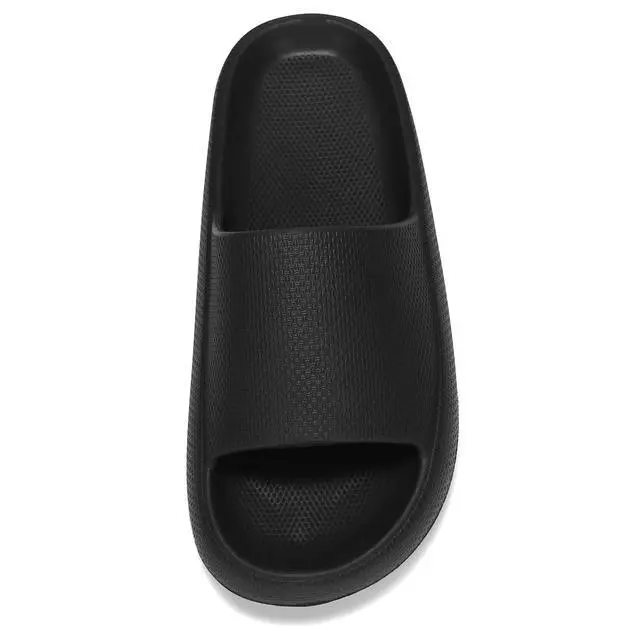 Alt view image 7 of 7 - Slides for Women and Men Sandals Pillow Slippers Shower Shoes Cushioned Cloud Slides,Black,9 Women/7 Men
