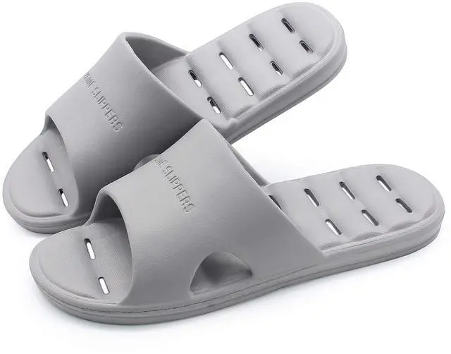 Main image of Shower Slipper, Quick Drying Non-Slip Slippers, Bathroom House and Pool Sandals, in-Door Slipper for Gym, Soft Sole (XL 9-10 US Men / 10-11 US Women, Grey)