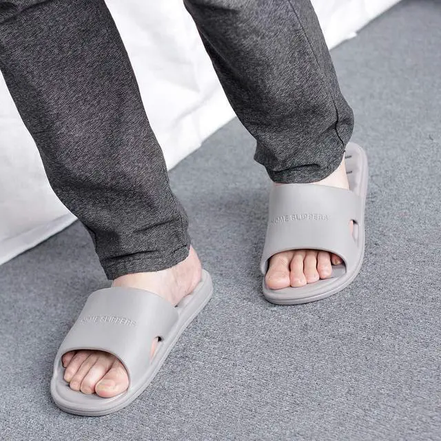 Alt view image 7 of 7 - Shower Slipper, Quick Drying Non-Slip Slippers, Bathroom House and Pool Sandals, in-Door Slipper for Gym, Soft Sole (XL 9-10 US Men / 10-11 US Women, Grey)