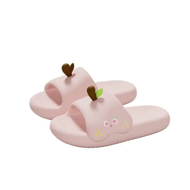Main image of Pink Fruit Cartoon Slippers, Soft EVA Slides, Size 6-6.5 W/5-5.5 M