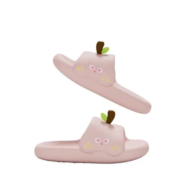 Alt view image 6 of 6 - Pink Fruit Cartoon Slippers, Soft EVA Slides, Size 6-6.5 W/5-5.5 M