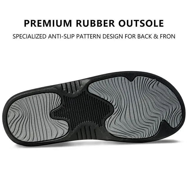 Alt view image 6 of 6 - Mens Flip Flops Non-Slip Bathroom Shower Shoes Waterproof Cushion foam Indoor and Outdoor Thong Sandals,Black US 12