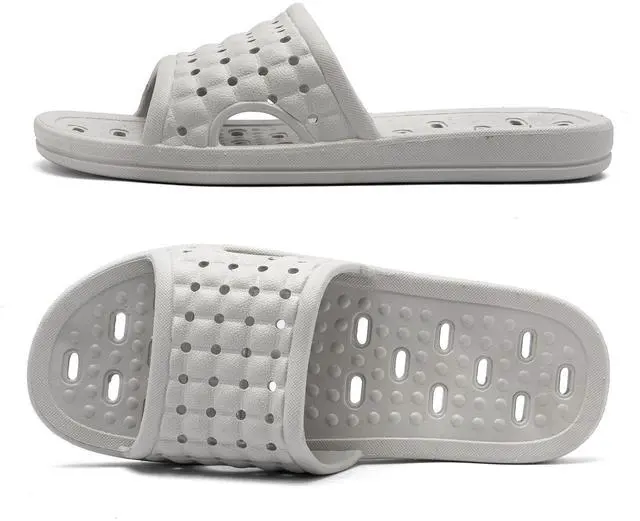 Main image of Shower Shoes with Drainage Holes, Quick-Drying Non-Slip Slippers Dormitory Home Bathroom Slippers Unisex Grey EU 43-44