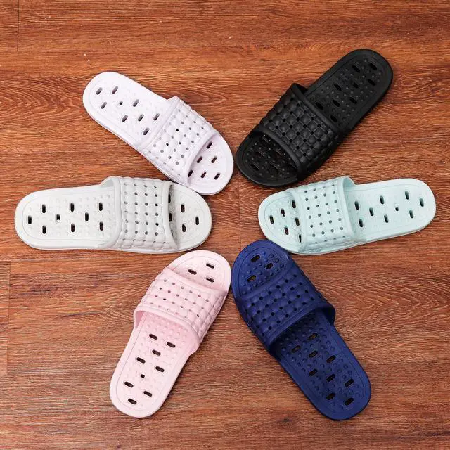 Alt view image 5 of 5 - Shower Shoes with Drainage Holes, Quick-Drying Non-Slip Slippers Dormitory Home Bathroom Slippers Unisex Grey EU 43-44