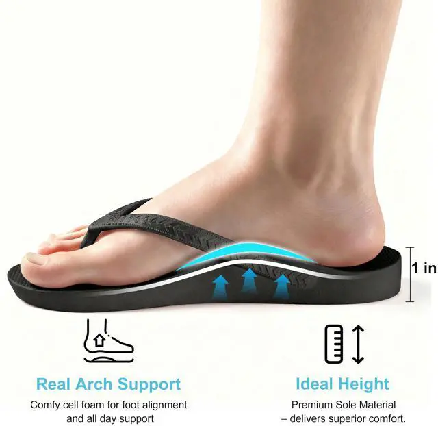 Alt view image 4 of 7 - Shower Shoes Men & Women Flip Flops Arch Support Slippers