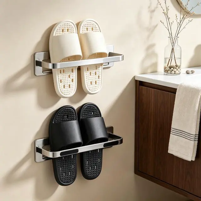 Alt view image 3 of 7 - Shower Shoes Slippers Women Men with Drain Holes House Gym Shower Slides Quick Drying Bathroom Beach Sandals Lightweight Non-Slip Size 7 8 Beige