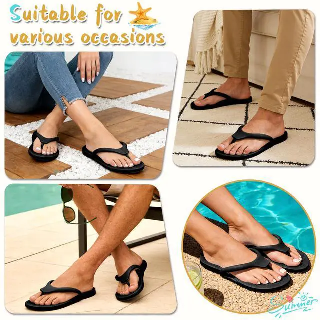 Alt view image 5 of 5 - Flip Flops for Women Men Lightweight Shower Shoes Foldable Travel Slippers Non-Slip Quick-Dry Bathroom Summer Beach Thong Sandals