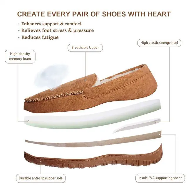 Alt view image 4 of 6 - Mens Slippers Warm House Slippers for Men Indoor Outdoor Beige Size 11