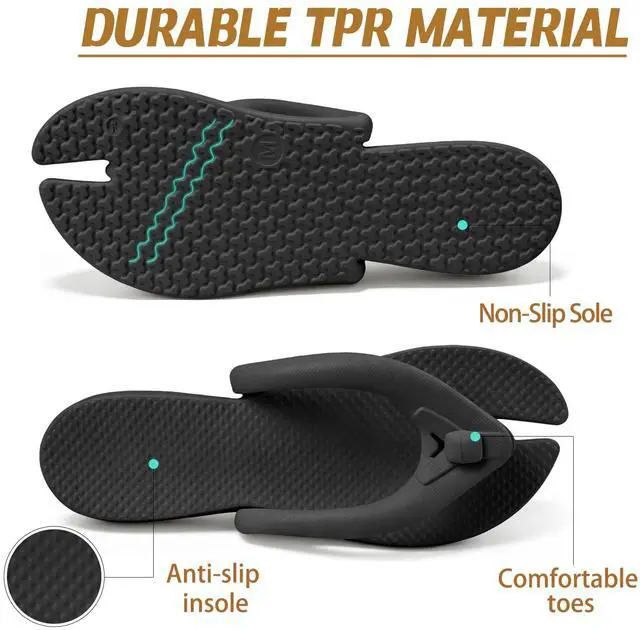 Alt view image 3 of 6 - Flip Flops for Women Men Travel Slippers Foldable Shower Shoes Non-Slip Quick-Dry Bathroom Camp Beach Sandals Lightweight