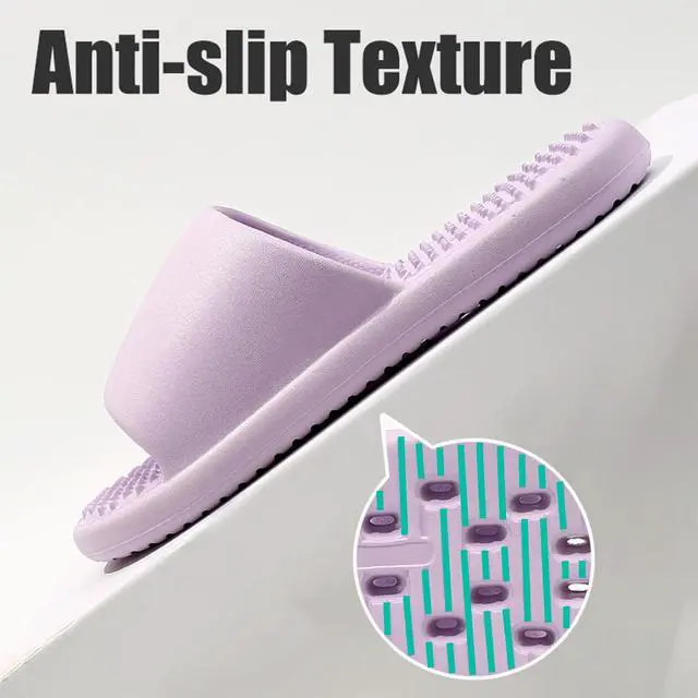 Alt view image 6 of 7 - Shower Slide for Women with Holes | Bathroom Slippers Men Non Slip College Bathroom Shower Sandals | Comfy for Swimming, Pool, Beach, Bathroom, Indoor and Outdoor