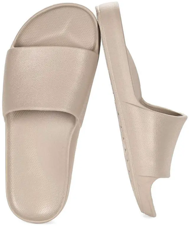 Alt view image 7 of 7 - Arch Support Slides for Women and Men Recovery House Sandals for Men Soft and Comfortable Summer Beach Shoes Slippers Women Khaki