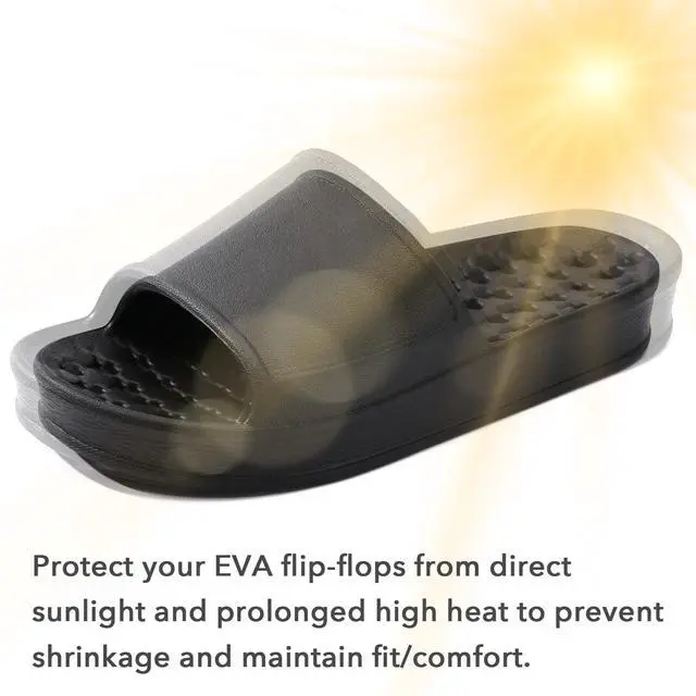 Alt view image 5 of 5 - Shower Shoes for Women and Men with Drain Holes Massage Slide Sandals Soft Cushioned Anti-Slip Pool Slides Comfort Thick Soled Gym Shower Shoes Quick Drying Bathroom Spa Slippers,Black