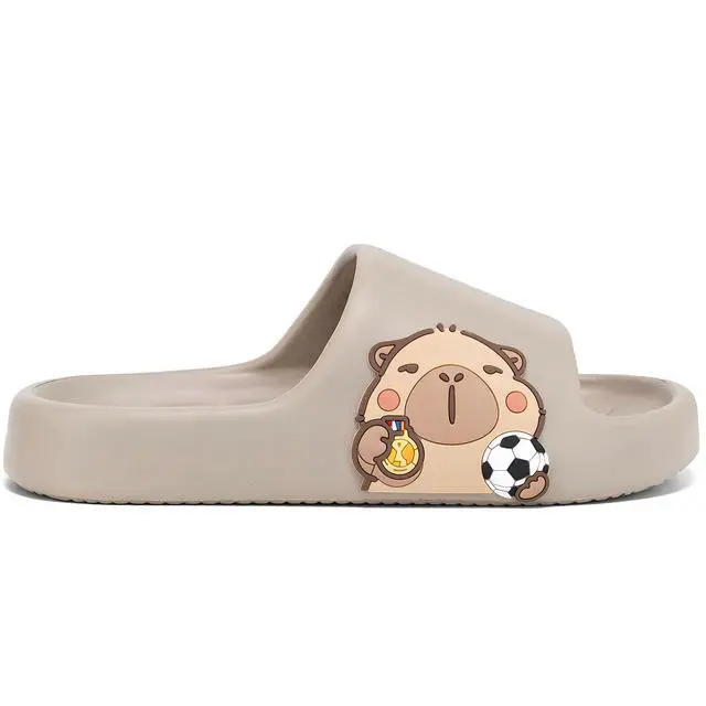 Alt view image 7 of 7 - Men's and Women's Capybara Slides,Cute Capybara Slippers for Indoor Outdoor,Non Slip Quick Drying Shower Shoes,Comfort Cloud Slides Sandals