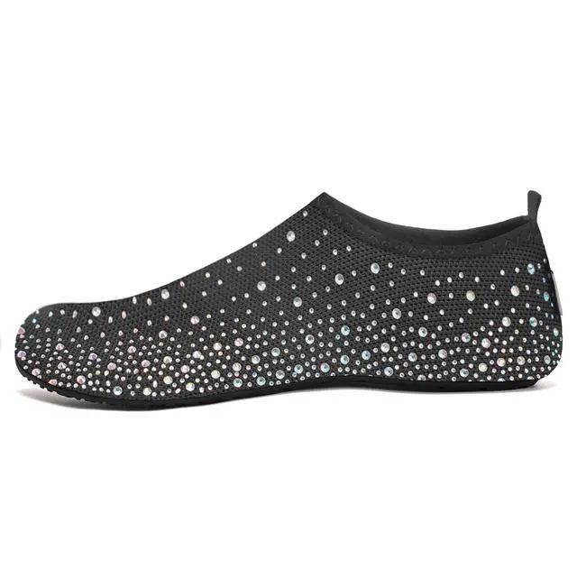 Alt view image 4 of 5 - Womens Barefoot Water Shoes Travel House Slippers for Indoor and Outdoor Aqua Socks for Beach Swim Surf Yoga Dancing Camping Must Haves (Diamond/Colorful, 38/39)
