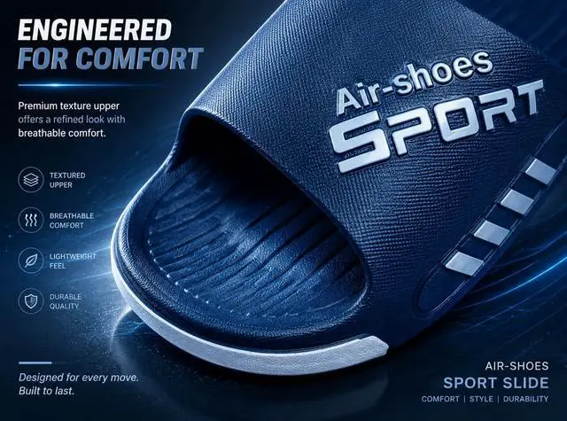 Alt view image 4 of 5 - Men's Slides Sandals For Shower Bathroom Pool Beach, Non Slip Soft Comfort Eva Anti-Slip Slippers Home Shoes For Size 5-11.5 Men