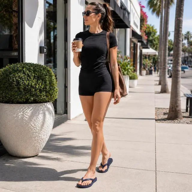 Alt view image 2 of 6 - Shower Shoes Women with Arch Support Non-Slip Flip Flop Sandals for Public Shower Bathroom Pool Beach Quick Dry with Drain Holes US9 Black