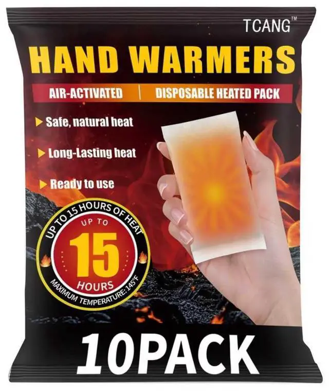 Main image of 10 Pack Hand Warmers Disposable - Up to 15 Hours of Heat - Super Long Lasting Air Activated Warmers, All Natural & Portable for Body, Hands & Toes - Odorless Hot Warmer Gifts for Winter Work