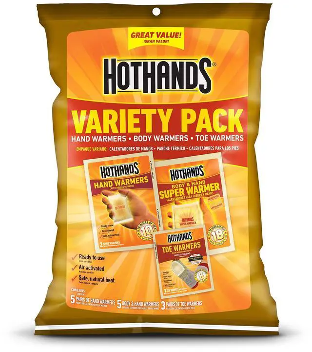 Main image of Toe, Hand, & Body Warmer Variety Pack - Long Lasting Natural Odorless Air Activated Warmers