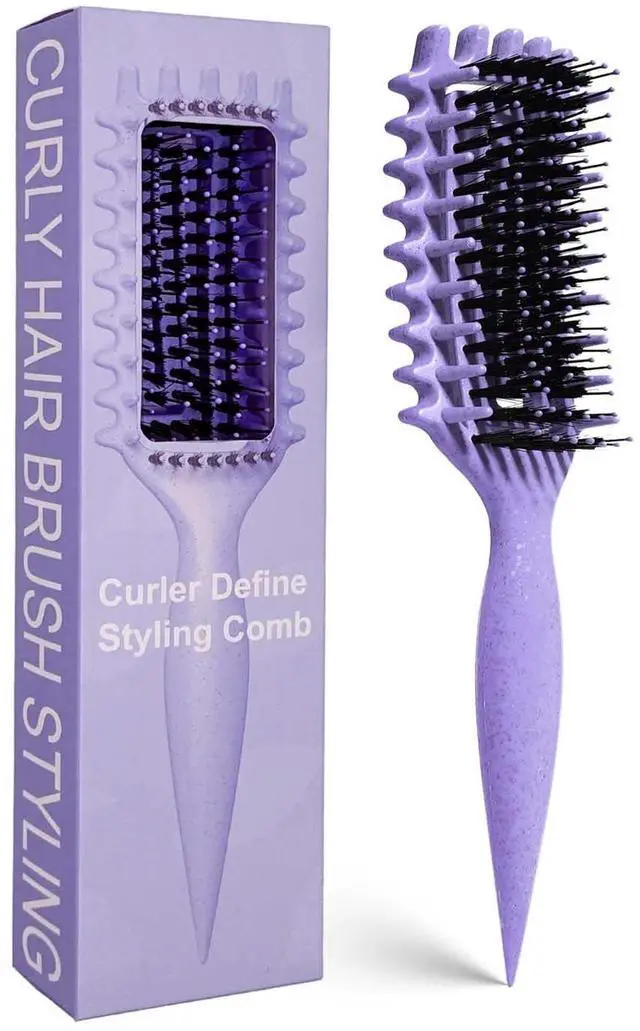 Main image of Curly Hair Brush Candybrush Curl Defining Brush for Detangling Shaping and Defining Curls for Women, Men, Wet & Dry Hair (Purple)