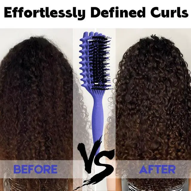 Alt view image 5 of 7 - Curly Hair Brush Candybrush Curl Defining Brush for Detangling Shaping and Defining Curls for Women, Men, Wet & Dry Hair (Purple)