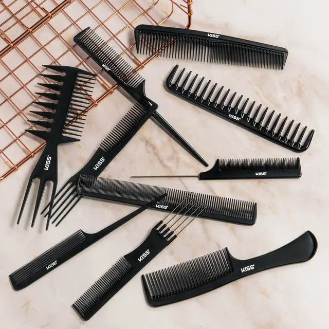 Alt view image 3 of 7 - KISS Professional 10-pc Comb Set-Detangle & Style Assortment