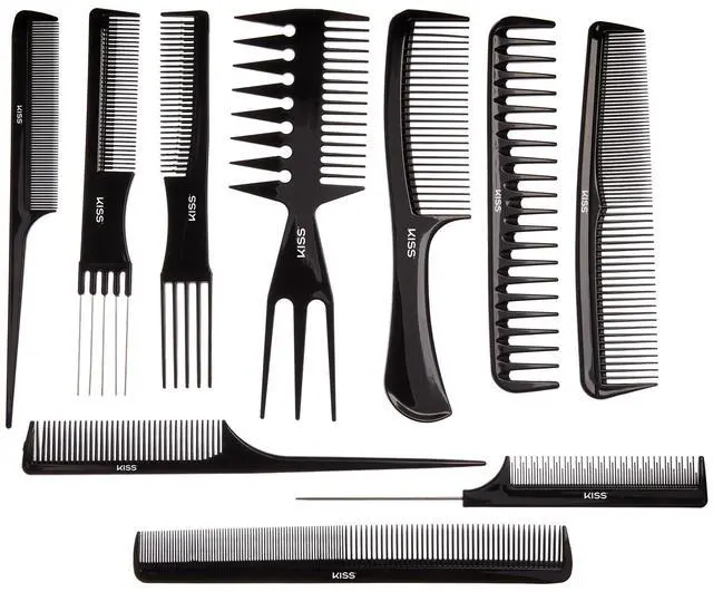 Alt view image 4 of 7 - KISS Professional 10-pc Comb Set-Detangle & Style Assortment