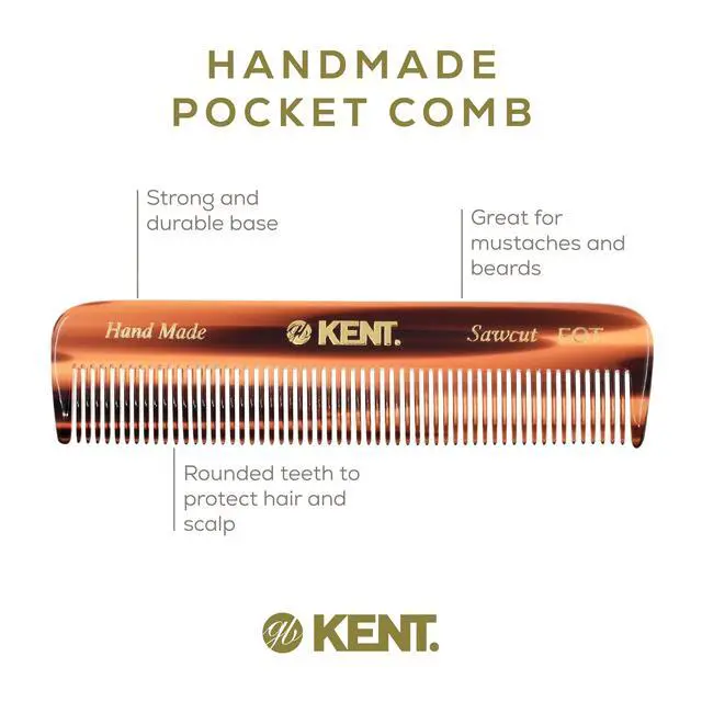 Alt view image 4 of 7 - A FOT Tortoiseshell Fine Tooth Handmade Pocket Comb for Men, Women and Kids, Hair Comb Straightener for Grooming and Styling, Beard and Mustache, Saw Cut and Hand Polished, Made in England