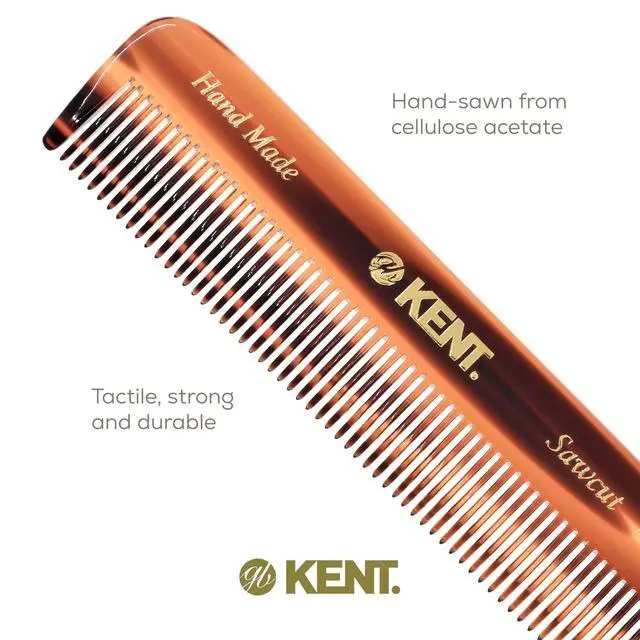 Alt view image 5 of 7 - A FOT Tortoiseshell Fine Tooth Handmade Pocket Comb for Men, Women and Kids, Hair Comb Straightener for Grooming and Styling, Beard and Mustache, Saw Cut and Hand Polished, Made in England