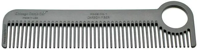 Main image of Model 1 Carbon Fiber, Made in USA, smooth, strong, and light, anti-static, heat-resistant, 5.5 inches (14 cm) long, ultimate daily use, pocket, and travel comb