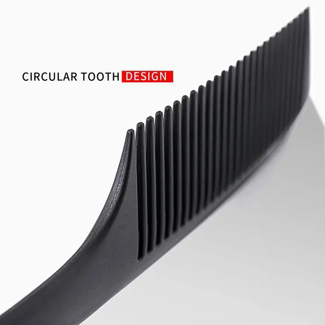 Alt view image 3 of 6 - Large Detangling Comb With Professional Handle - Carbon Fiber, Cutting, Hairdressing, Styling, Round Tooth, Barber, Travel Hair Comb for Men and Women