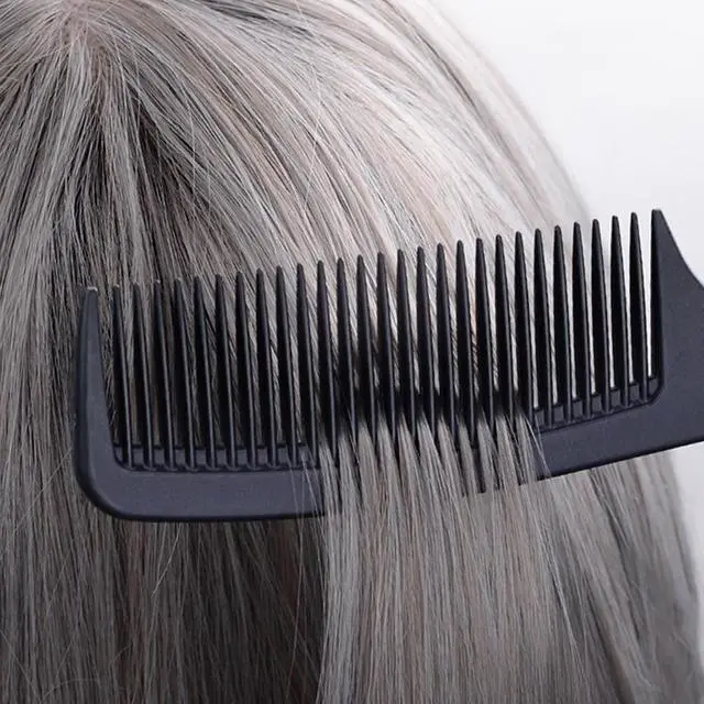 Alt view image 6 of 6 - Large Detangling Comb With Professional Handle - Carbon Fiber, Cutting, Hairdressing, Styling, Round Tooth, Barber, Travel Hair Comb for Men and Women