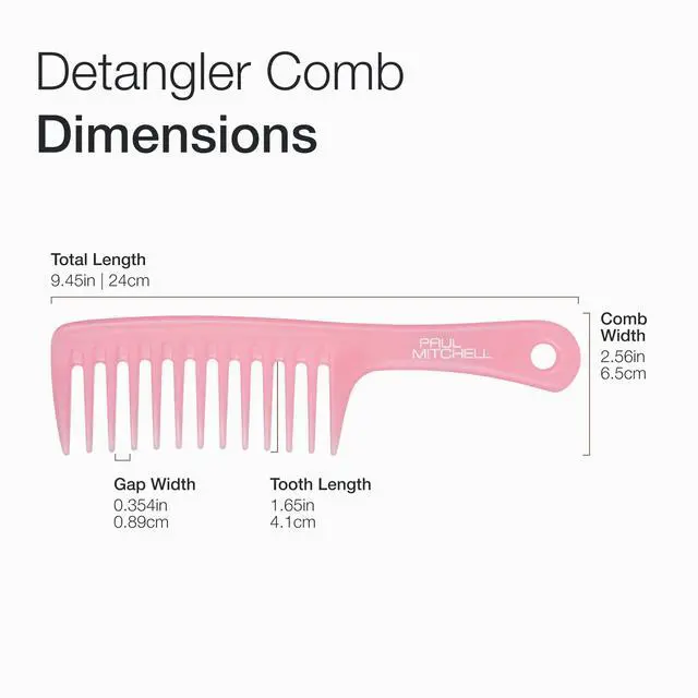 Alt view image 7 of 7 - Detangler Comb, Wide Tooth Comb Detangles Wet or Dry Hair, Guava Pink