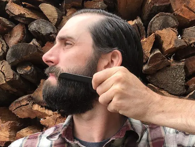 Alt view image 4 of 7 - Model 2 Carbon Fiber, Made in USA, Anti-static, 4 inches (10 cm) long, Fine-tooth, Pocket & Travel comb, for Thinner Hair, Beard & Mustache comb
