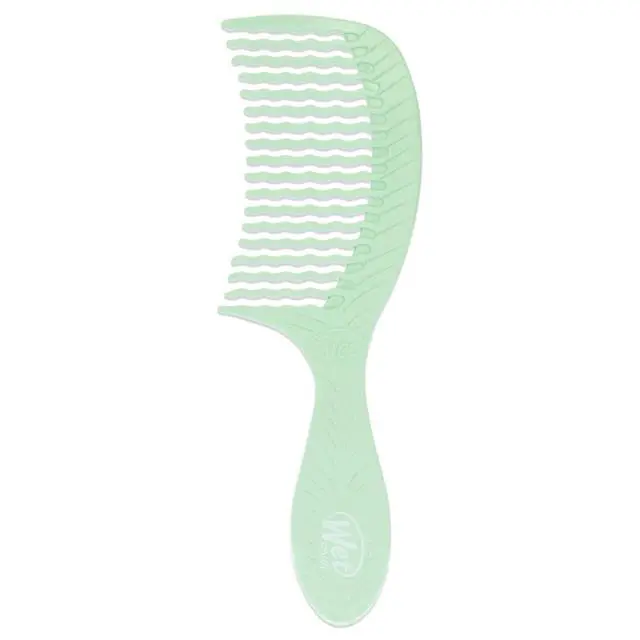 Alt view image 2 of 4 - Go Green Tea Tree Oil Infused Treatment Comb - Wide Tooth Hair Detangler with WaveTooth Design that Gently and Glides Through Tangles - No Split Ends and No Damage